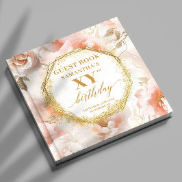 Graceful Dusty Pink Ivory Gold Birthday Gästebuch