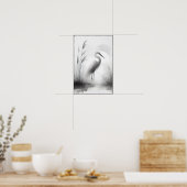 Graceful egret in Soft Marsh Poster (Küche)