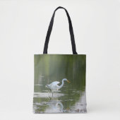 Graceful Egret Tote Bag Tasche (Vorderseite)
