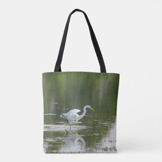 Graceful Egret Tote Bag Tasche (Rückseite)
