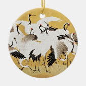 Graceful Elegance: Japanische Festung der Krane Keramik Ornament (Vorne)