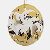 Graceful Elegance: Japanische Festung der Krane Keramik Ornament (Links)