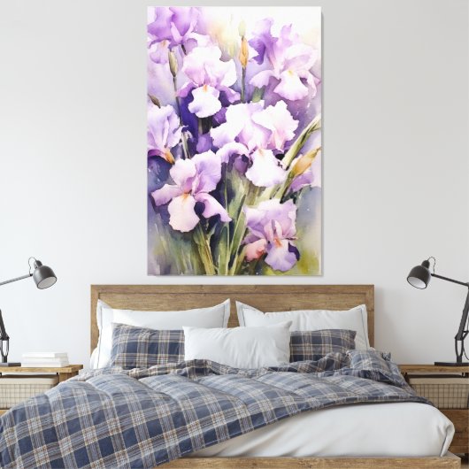 Graceful Elegance of Irises Leinwanddruck (Insitu (Schlafzimmer))
