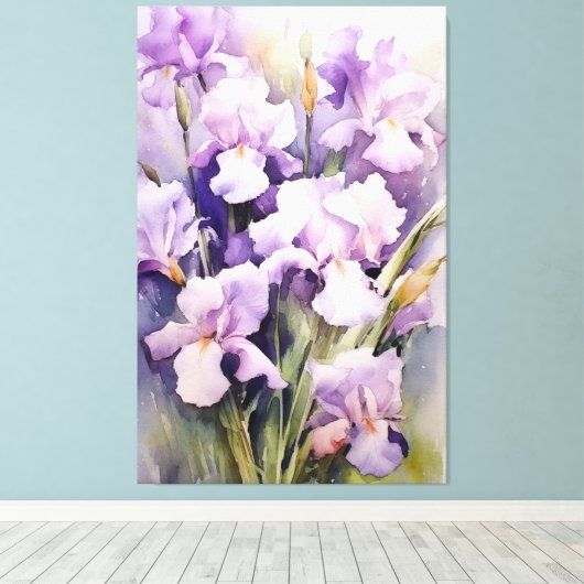 Graceful Elegance of Irises Leinwanddruck (Insitu (Holzboden))