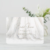 Graceful Elegance Wedding Dress Brautparty Einladung (Stehend Vorderseite)