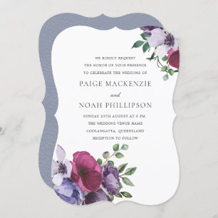 Graceful Elegante: Hochzeit mit floralen Watercolo Einladung
