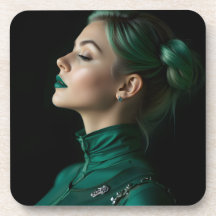 Graceful Emerald Elegante: Ein gotisches Portrait