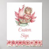 Graceful Fairy Girl Blush Floral Birthday Custom  Poster (Vorne)