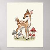 Graceful Fawn Woodland Kinderzimmer Poster (Vorne)