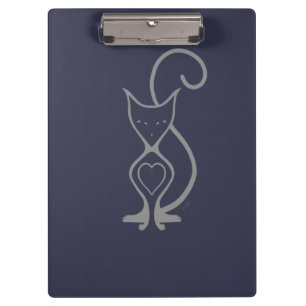 Graceful Feline Minimalistisch Line Art Klemmbrett
