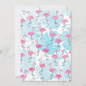 Graceful Flamingos und Monstera Blätter Einladung (Rückseite)