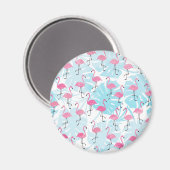 Graceful Flamingos und Monstera Blätter Magnet (Vorderseite/Rückseite)