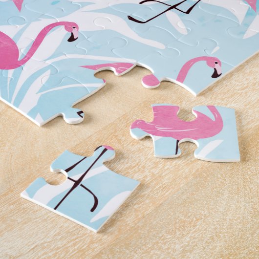 Graceful Flamingos und Monstera Blätter Puzzle (Seite)