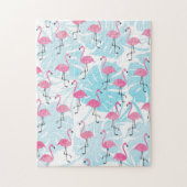 Graceful Flamingos und Monstera Blätter Puzzle (Vertikal)