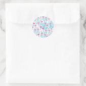 Graceful Flamingos und Monstera Blätter Runder Aufkleber (Tasche)