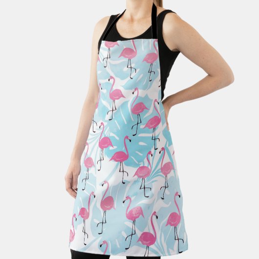 Graceful Flamingos und Monstera Blätter Schürze (InSitu)