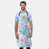 Graceful Flamingos und Monstera Blätter Schürze (Getragen)