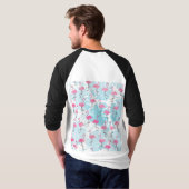 Graceful Flamingos und Monstera Blätter T-Shirt (Schwarz voll)