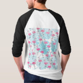 Graceful Flamingos und Monstera Blätter T-Shirt (Rückseite)
