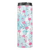 Graceful Flamingos und Monstera Blätter Thermosbecher (Rückseite)