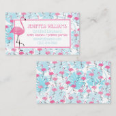 Graceful Flamingos und Monstera Blätter Visitenkarte (Vorne/Hinten)