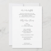 Graceful Floral Contemporary Gray Shades Foto Einladung (Rückseite)