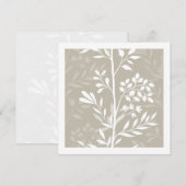 Graceful Floral Silhouette Neutral Beige Minimal Mitteilungskarte (Vorne/Hinten)