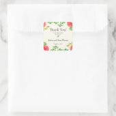 Graceful Floral Wedding Vielen Dank Quadratischer Aufkleber (Tasche)