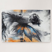 Graceful Flügel brünett Minimalismus Stadtdämmerun Puzzle (Horizontal)