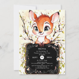 Graceful Forest Fawn Geburtstag Einladung