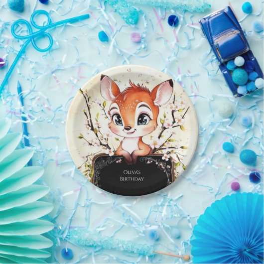 Graceful Forest Fawn Geburtstag Pappteller (Party)