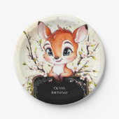 Graceful Forest Fawn Geburtstag Pappteller (Vorderseite)