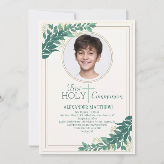 Graceful Foto Religious Einladung (Vorderseite)