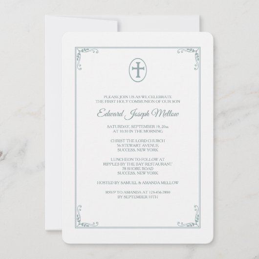 Graceful Frame Religiöse Einladung (Vorderseite)