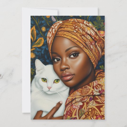 Graceful Frauen mit Katze Einladung (Vorderseite)