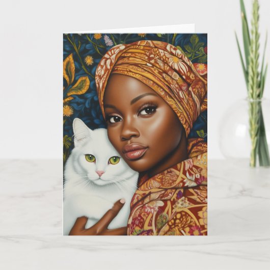 Graceful Frauen mit Katze Einladung (Vorderseite)