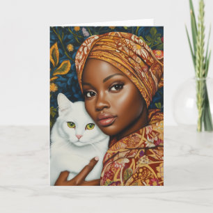 Graceful Frauen mit Katze Einladung