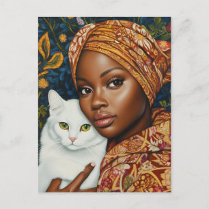 Graceful Frauen mit Katze Postkarte