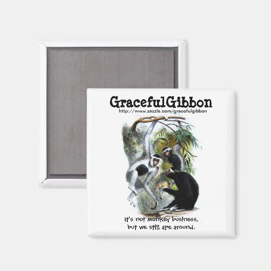 Graceful Gibbon Magnet (Vorderseite/Rückseite)