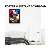 Graceful Girl Portrait in Grau und Farbton | Poster