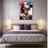 Graceful Girl Portrait in Grau und Farbton | Poster