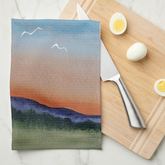 Graceful Gloing Hills Geschirrtuch (Viertel Falte)