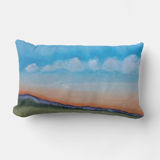 Graceful Glows Sunset Hills Kissen Für Draußen (Vorderseite)