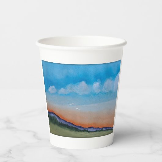 Graceful Glows Sunset Hills Pappbecher (Rückseite)