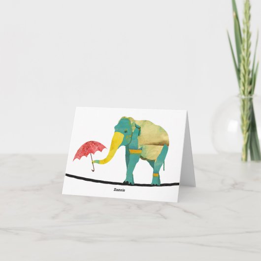 Graceful Gold Elephant Monogram Notecard (Rückseite)