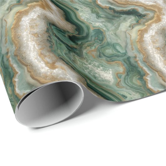 Graceful Green Marble Pattern Geschenkpapier (Rolleneckpunkt)