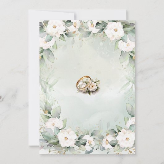 Graceful Greenerity Wedding Flat Save the Date Car (Rückseite)