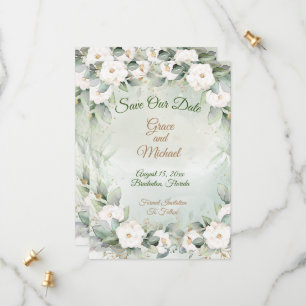 Graceful Greenerity Wedding Flat Save the Date Car