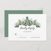 Graceful Greenerity Wedding RSVP Card (Vorne/Hinten)