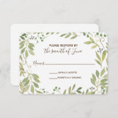 Graceful Greenery Reply Card RSVP Karte (Vorne/Hinten)
